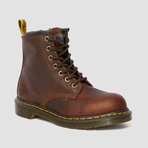 Dr. Martens Dark Brown Leather industrial Steel toe boot